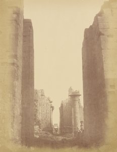 Karnak, udsigt gennem Hypostyle -rummet af Théodule Devéria