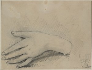 Study of a Womans Hand verso, 1800-tallet. af Auguste Theodule Ribot