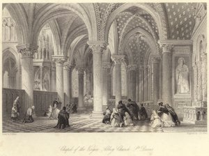 Chapel of the Virgin Abbey Church, St. Denis (gravering) af Thomas (after) Allom