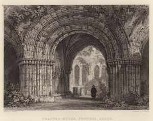 Chapter-House, Furness Abbey (gravering) af Thomas (after) Allom