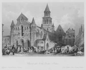 Notre Dame-kirken, Poitiers (gravering)