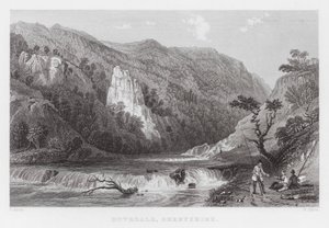 Dovedale, Derbyshire (engraving) af Thomas (after) Allom