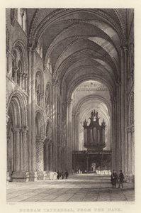 Durham Cathedral, fra Nave (gravering) af Thomas (after) Allom