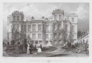 Hardwick Hall, Derbyshire (gravering) af Thomas (after) Allom