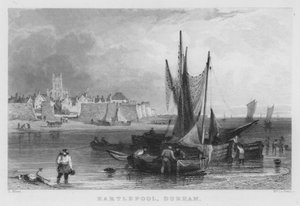Hartlepool, Durham (gravering) af Thomas (after) Allom