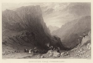 Honister Crag, Cumberland (gravering) af Thomas (after) Allom