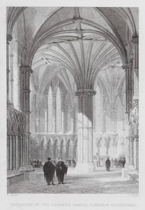 Interiør af Chapter House, Lincoln Cathedral (gravering)