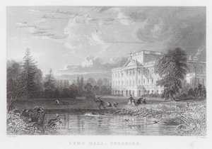 Lyme Hall, Cheshire (gravering) af Thomas (after) Allom