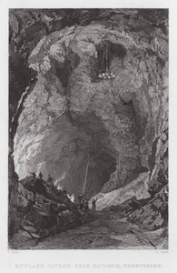 Rutland Cavern, nær Matlock, Derbyshire (gravering) af Thomas (after) Allom