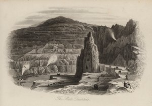 Skiferbrud, Bethesda, North Wales (gravering) af Thomas (after) Allom
