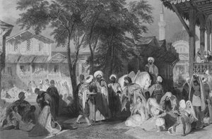 Aurut Bazaar, eller Slavemarkedet, Konstantinopel (gravering)