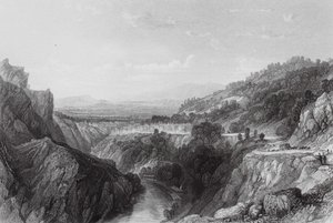 Thiers, Puy-de-Dome (kobberstik) af Thomas (after) Allom