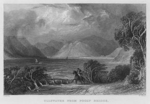 Ullswater fra Pooley Bridge (gravering) af Thomas (after) Allom