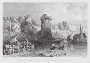 Water Tower, fra Dee Basin, Chester (gravering) af Thomas (after) Allom