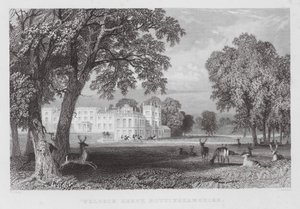 Welbeck Abbey, Nottinghamshire (gravering) af Thomas (after) Allom