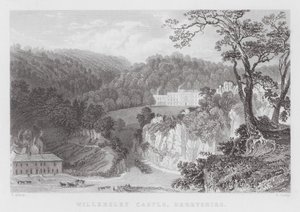 Willersley Castle, Derbyshire (gravering) af Thomas (after) Allom