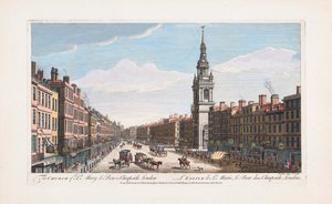 St, Mary le Bow kirke, London af Thomas (after) Bowles