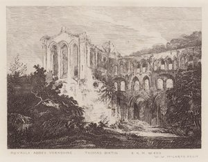 Rievaulx Abbey (gravering) af Thomas (after) Girtin