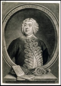 Francesco Bernardi Senesino, graveret af Alexander van Haecken (1701-58) af Thomas (after) Hudson