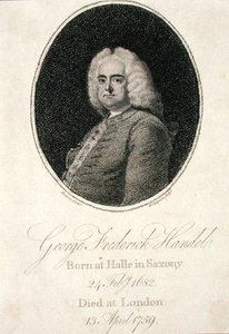 George Frederick Handel (1685-1759) graveret af W. Chapman (gravering) af Thomas (after) Hudson