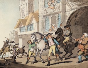 Afsted til en grævling-lokking (farve litho)