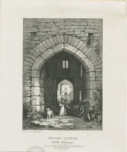 Dudley Castle - North Gateway: gravering og [?19. århundrede] (tryk) af Thomas (after) Underwood