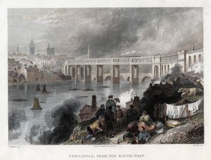 High Level Bridge over Tyne ved Newcastle, 1849 af Thomas Abiel Prior
