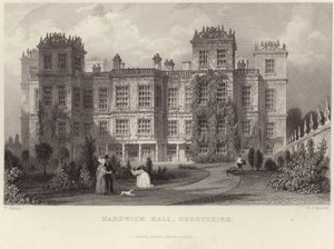 Hardwick Hall i Derbyshire af Thomas Allom