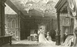 Interiør af Sizergh Hall, Westmorland af Thomas Allom