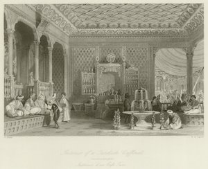 Interiør af et tyrkisk cafeteria af Thomas Allom