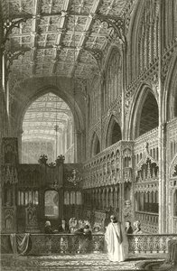 Interiør af Collegiate Church, Manchester af Thomas Allom
