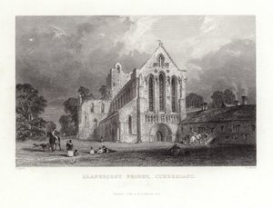 Lanercost Priory i Cumberland af Thomas Allom
