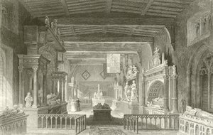 Monumenter til Earls of Rutland i Bottesford Church, Leicestershire af Thomas Allom