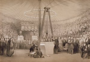 Prins Albert lægger den første sten til den nye Royal Exchange, London, 17. januar 1842 af Thomas Allom