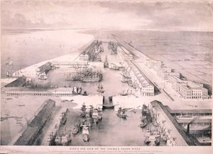 Thames Haven Dock, London, c1830 af Thomas Allom