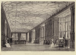 The Long Gallery, Haddon Hall, Derbyshire af Thomas Allom