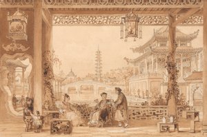 Terrassen i et mandarinhus i Peking af Thomas Allom