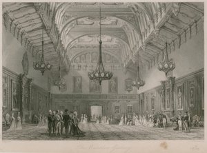 Waterloo Gallery, Buckingham Palace. Udgivet 1840 af Thomas Allom