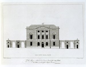 Rådhuset, Bath, graveret af T. Bonnor af Thomas Baldwin