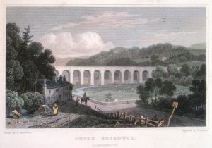 Chirk-akvædukten på Ellesmere-kanalen, c1829