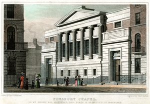 Finsbury Chapel, City of London, 1827. af Thomas Barber