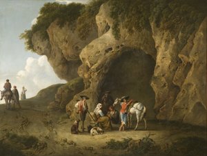 Cavern Scene nær Subiaco, med figurer af Thomas Barker