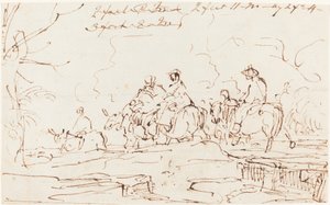 Figurer i et landskab [recto] af Thomas Barker