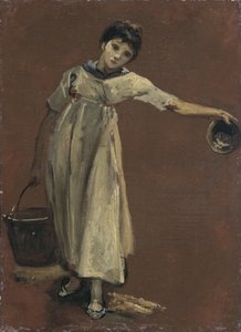 Pige med spand (olie på lærred) af Thomas Barker of Bath