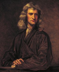 Portræt af Isaac Newton, efter originalen af Sir Godfrey Kneller fra 1689 af Thomas Barlow