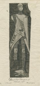 Mavesyn Ridware - Tomb of Hugo Mavesyn: sepia- og blæksporing, nd [?sent 18. århundrede] af Thomas Barrett