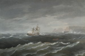 Forlis nær en klippekyst af Thomas Birch