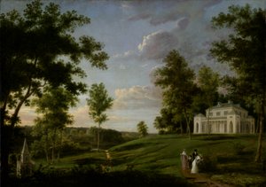 Sydøstudsigt over Sedgeley Park, landsædet for James Cowles Fisher, Esq., ca. 1819.