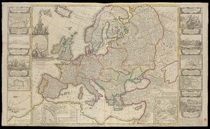 Nyt kort over Europa lavet ud fra de mest nøjagtige observationer meddelt til Royal Society