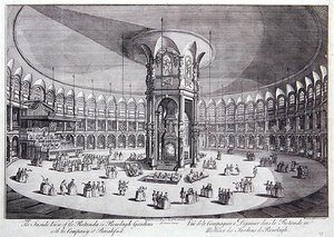 Det indvendige billede af Rotunda i Ranelagh Gardens med selskabet til morgenmad, fra John Stows 
